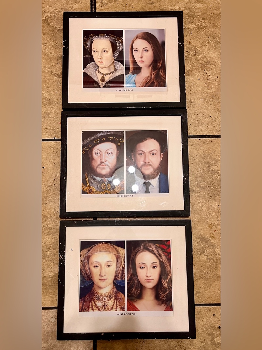 Royalty Now Tudor Portrait Prints Framed Set of 3 Henry VIII Anne of Cleves Cath